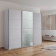 Kulmbach Sliding Wardrobe - 203cm - 3 Door - Silk Grey & Silk Grey Glass Front
