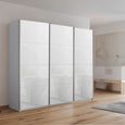 Kulmbach Sliding Wardrobe - 203cm - 3 Door - Silk Grey & White Glass