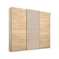 Kulmbach Sliding Wardrobe - 203cm - 3 Door - Sonoma Oak & Champagne Glass Front