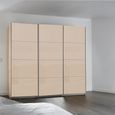 Kulmbach Sliding Wardrobe - 203cm - 3 Door - Sonoma Oak & Champagne Glass