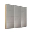 Rauch Kulmbach 203cm 3 Door Sliding Wardrobe - Sonoma Oak and Grey High Gloss