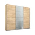 Kulmbach Sliding Wardrobe - 203cm - 3 Door - Sonoma Oak & Silk Grey Glass Front