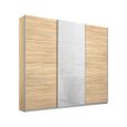 Kulmbach Sliding Wardrobe - 203cm - 3 Door - Sonoma Oak & White Glass Front