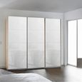Kulmbach Sliding Wardrobe - 203cm - 3 Door - Sonoma Oak & White Glass