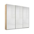 Rauch Kulmbach 203cm 3 Door Sliding Wardrobe - Sonoma Oak and White High Gloss