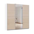 Kulmbach Sliding Mirror Wardrobe - 203cm - 3 Door - Alpine White & Champagne Glass