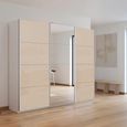 Kulmbach Sliding Mirror Wardrobe - 203cm - 3 Door - Alpine White & Champagne Glass