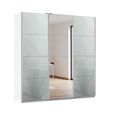 Kulmbach Sliding Mirror Wardrobe - 203cm - 3 Door - Alpine White & Silk Grey Glass