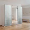 Kulmbach Sliding Mirror Wardrobe - 203cm - 3 Door - Alpine White & Silk Grey Glass