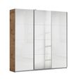Rauch Kulmbach 203cm 3 Door Sliding Wardrobe with Mirror - Artisan Oak and White High Gloss