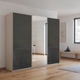 Kulmbach Sliding Mirror Wardrobe - 203cm - 3 Door - Champagne & Basalt Glass
