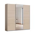 Kulmbach Sliding Mirror Wardrobe - 203cm - 3 Door - Champagne & Champagne Glass