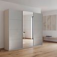 Rauch Kulmbach 203cm 3 Door Sliding Wardrobe with Mirror - Champagne and Grey High Gloss
