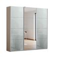 Kulmbach Sliding Mirror Wardrobe - 203cm - 3 Door - Champagne & Silk Grey Glass