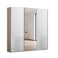 Kulmbach Sliding Mirror Wardrobe - 203cm - 3 Door - Champagne & White Glass