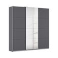 Rauch Kulmbach 203cm 3 Door Sliding Wardrobe with Mirror - Metallic Dark Grey