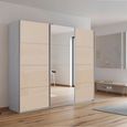 Kulmbach Sliding Mirror Wardrobe - 203cm - 3 Door - Silk Grey & Champagne Glass