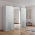 Kulmbach Sliding Mirror Wardrobe - 203cm - 3 Door - Silk Grey & Silk Grey Glass