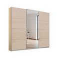 Kulmbach Sliding Mirror Wardrobe - 203cm - 3 Door - Sonoma Oak & Champagne Glass