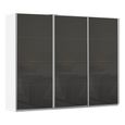 Kulmbach Sliding Wardrobe - 271cm - 3 Door - Alpine White & Basalt Glass