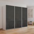 Kulmbach Sliding Wardrobe - 271cm - 3 Door - Alpine White & Basalt Glass