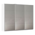 Kulmbach Sliding Wardrobe - 271cm - 3 Door - Alpine White & Grey High Gloss