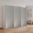 Kulmbach Sliding Wardrobe - 271cm - 3 Door - Alpine White & Grey High Gloss