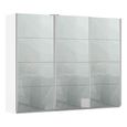 Kulmbach Sliding Wardrobe - 271cm - 3 Door - Alpine White & Silk Grey Glass