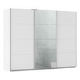 Kulmbach Sliding Wardrobe - 271cm - 3 Door - Alpine White & Silk Grey Glass Front