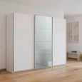 Kulmbach Sliding Wardrobe - 271cm - 3 Door - Alpine White & Silk Grey Glass Front