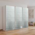 Kulmbach Sliding Wardrobe - 271cm - 3 Door - Alpine White & Silk Grey Glass
