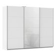 Kulmbach Sliding Wardrobe - 271cm - 3 Door - Alpine White & White Glass Front