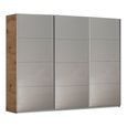 Kulmbach Sliding Wardrobe - 271cm - 3 Door - Artisan Oak & Grey High Gloss