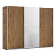 Kulmbach Sliding Wardrobe - 271cm - 3 Door - Artisan Oak & White Glass Front