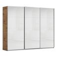 Kulmbach Sliding Wardrobe - 271cm - 3 Door - Artisan Oak & White High Gloss