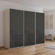 Kulmbach Sliding Wardrobe - 271cm - 3 Door - Champagne & Basalt Glass