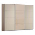 Kulmbach Sliding Wardrobe - 271cm - 3 Door - Champagne & Champagne Glass Front