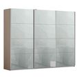 Kulmbach Sliding Wardrobe - 271cm - 3 Door - Champagne & Silk Grey Glass