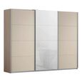Kulmbach Sliding Wardrobe - 271cm - 3 Door - Champagne & White Glass Front