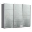 Kulmbach Sliding Wardrobe - 271cm - 3 Door - Metallic Dark Grey & Silk Grey Glass