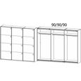 Kulmbach Sliding Wardrobe - 271cm - 3 Door - Metallic Dark Grey & White High Gloss