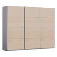 Kulmbach Sliding Wardrobe - 271cm - 3 Door - Silk Grey & Champagne Glass