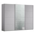 Kulmbach Sliding Wardrobe - 271cm - 3 Door - Silk Grey & Silk Grey Glass Front