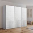 Kulmbach Sliding Wardrobe - 271cm - 3 Door - Silk Grey & White Glass
