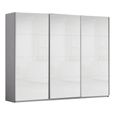 Kulmbach Sliding Wardrobe - 271cm - 3 Door - Silk Grey & White High Gloss