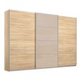 Kulmbach Sliding Wardrobe - 271cm - 3 Door - Sonoma Oak & Champagne Glass Front