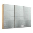 Kulmbach Sliding Wardrobe - 271cm - 3 Door - Sonoma Oak & Silk Grey Glass