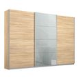 Kulmbach Sliding Wardrobe - 271cm - 3 Door - Sonoma Oak & Silk Grey Glass Front