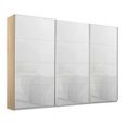 Kulmbach Sliding Wardrobe - 271cm - 3 Door - Sonoma Oak & White Glass