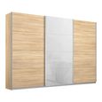Kulmbach Sliding Wardrobe - 271cm - 3 Door - Sonoma Oak & White Glass Front